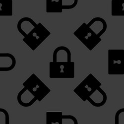 Padlock web icon flat design seamless pattern vector