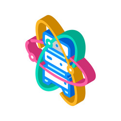Quantum computer data server isometric icon vector
