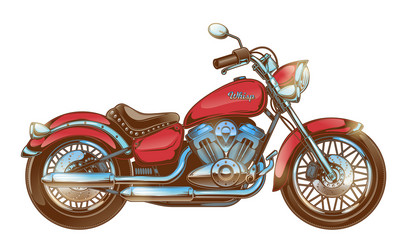 Red Vintage Motorcycle Chopper Vector Image