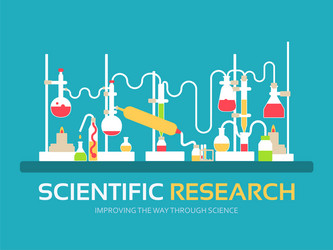 Scientific research in flat design background vector