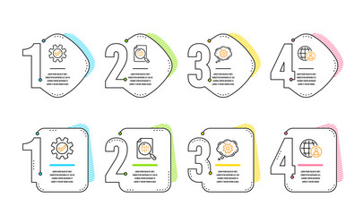 cogwheel service and analytics chart icons set vector image