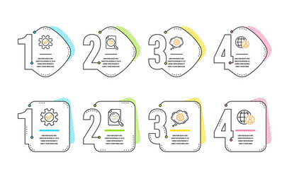 Cogwheel service and analytics chart icons set vector