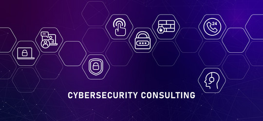cybersecurity consulting service gradient header vector image