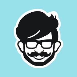 Hipster character portrait vector