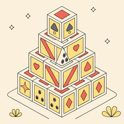 intricate designs with stacked blocks in format vector image