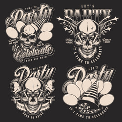 party set monochrome flyers vintage Vector Image