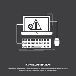 Computer crash error failure system icon glyph vector