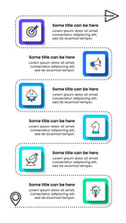 Infographic template vertical path with 6 steps vector