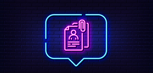 interview documents line icon cv file attachment vector image
