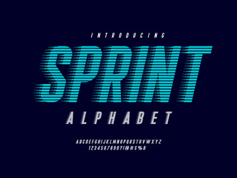Speed Font - Dynamic Alphabet vector image