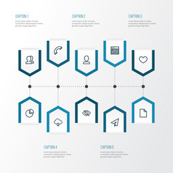 Interface outline icons set collection of user vector