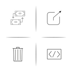 interface simple linear icon setsimple outline vector image