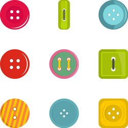 Circular clothes button icon set flat style Vector Image