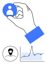 understanding user profiles data interaction vector image