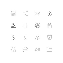 web linear thin icons set outlined simple vector image