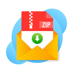 zip file icon for web background design email vector image