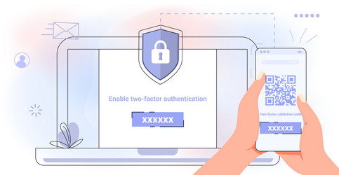 2fa two factor authentication password secure vector image