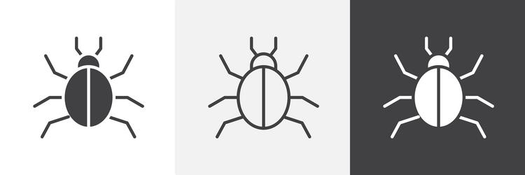 bug icons collection graphic designs for ui vector image