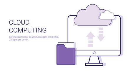 Cloud computing service online database business vector