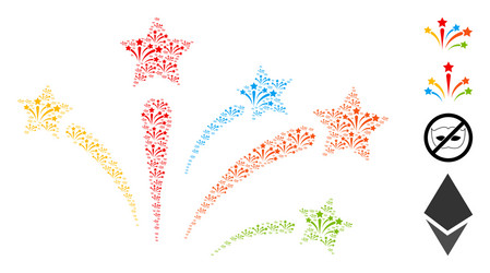 Fireworks recursion collage self icons vector