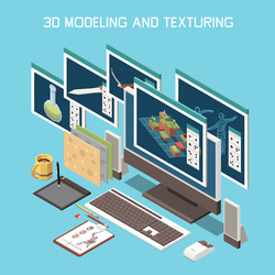 game development and modeling concept vector