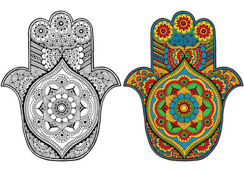 Hamsa Hand with Intricate Patterns vector image