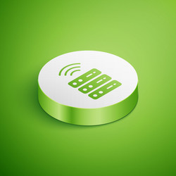 isometric smart server data web hosting icon vector image