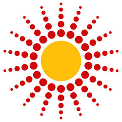 dotted motif bursting concentric circles element vector image