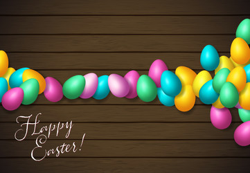 Easter frame with shiny colorful happy eggs spread vector