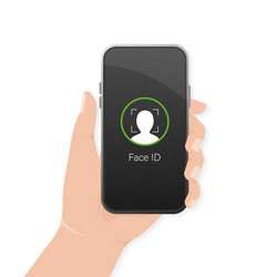 Approved face recognition in modern smartphone Vector Image
