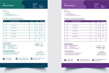 Modern style invoice template design vector