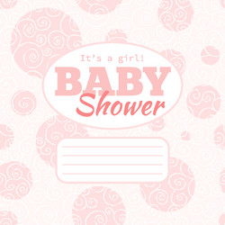 Pink baby shower party invitation - girl vector