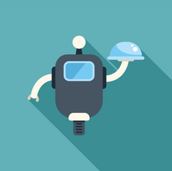 robot waiter serving food using mechanical arm vector image