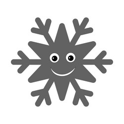 snowflake smiley baby face cute winter gray snow vector