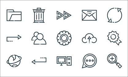 Web essentials line icons linear set quality vector