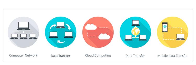 a set of 5 communication icons as computer vector image