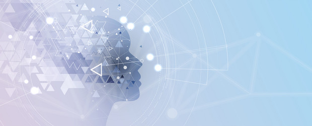 Artificial intelligence technology web background vector