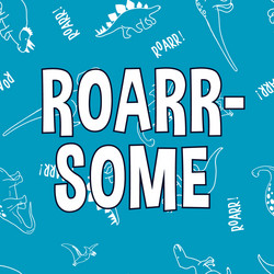 dinosaur seamless pattern print design with slogan vector image