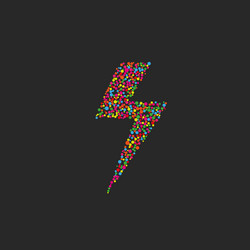 lightning flash of colored circles template vector image