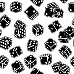 Black Dice Seamless Pattern vector image