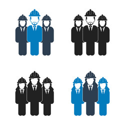 Engineer worker icon set flat style eps Royalty Free Vector