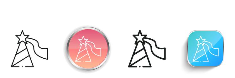 fairy hat icon thin linear regular and button vector image