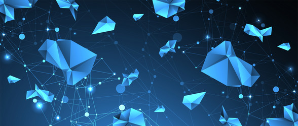Glowing Blue Polygons - Data Network vector image