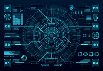 hud data screen digital dashboard interface panel vector image