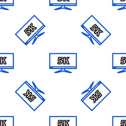 line computer pc monitor display with 5k video vector image