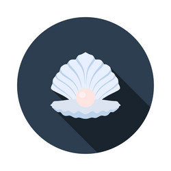 Golden pearl in an open shell stylish Royalty Free Vector