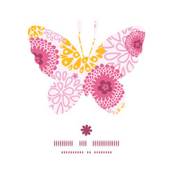 pink field flowers butterfly silhouette pattern vector