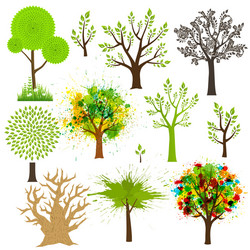 Tree super collection of different styles vector