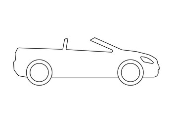 Car roadster transport model coloring line icon vector