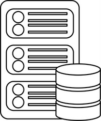 Data base center server hosting network icon vector